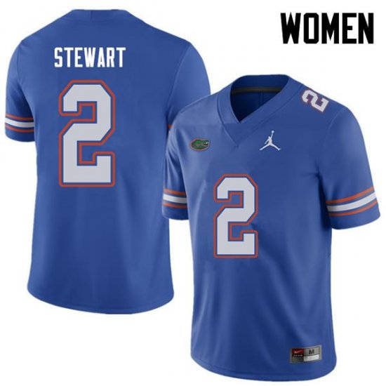 Women's Florida Gators #2 Brad Stewart NCAA Jordan Brand Royal Authentic Stitched College Football Jersey QBA8862UN